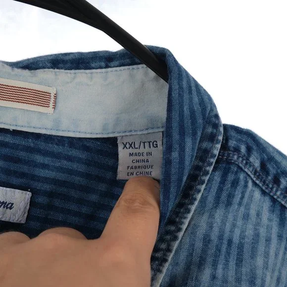 Tommy Bahama Striped Faded Button Up Men's XXL - Picture 5 of 8